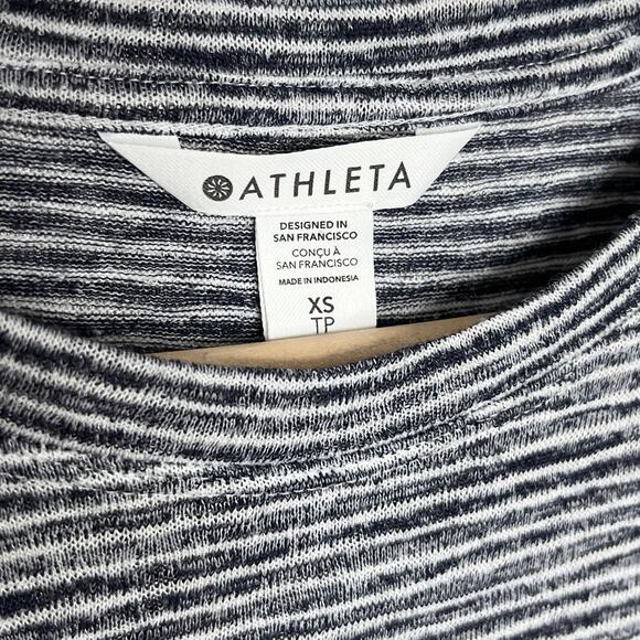Athleta Womens Breezy Tank Top XS Gray Blue Stripe Pullover Workout 2024 Style - Picture 5 of 10